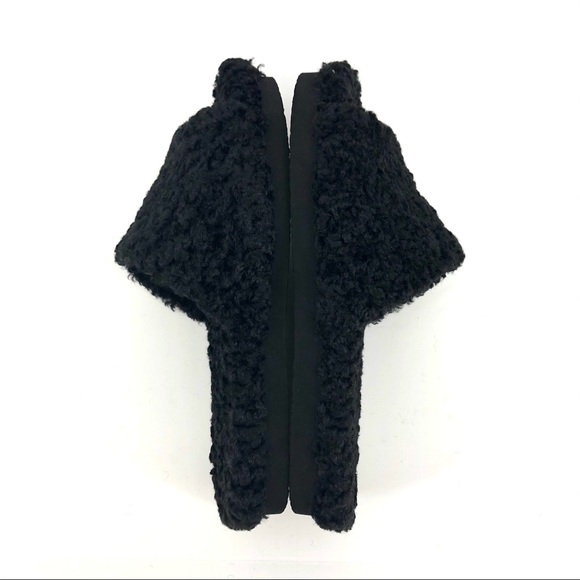 Vince Black Kit Faux Fur Slip On Slides Slippers - Picture 5 of 8